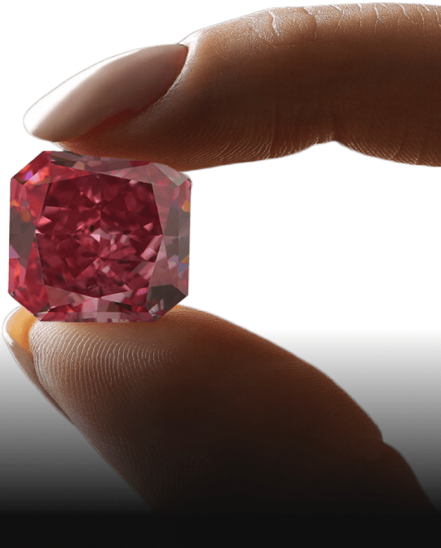 Asscher shaped pink diamond