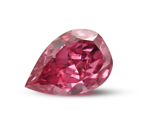 Pear shaped pink diamond
